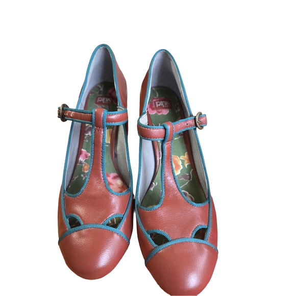 pink studio Shoes - PINK Victoria's Secret Tan and Blue Heels